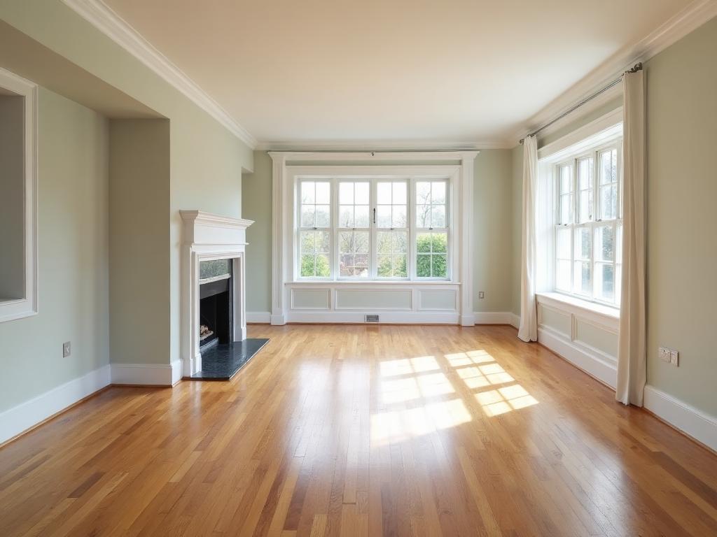 Salon remis en état après inondation - Après